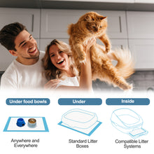 Load image into Gallery viewer, 50Pcs Super Absorbent Cat Litter Mat with 6-Layer Leak-Proof Design, Disposable for Easy Cleanup, Multi-Purpose Use, Ultra-Thick 20g Per Mat, Various Packaging Options Available