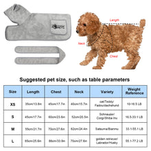 Load image into Gallery viewer, Ownpets Dog Bathrobe Towel, Super Absorbent Soft Dog Drying Robe with Cap & Pocket for Bathing & Beach Trips for Dogs and Cats - Size XS