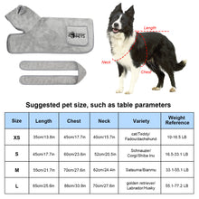 Load image into Gallery viewer, Ownpets Dog Bathrobe Towel, Super Absorbent Soft Dog Drying Robe with Cap & Pocket for Bathing & Beach Trips for Dogs and Cats - Size M