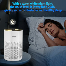 Load image into Gallery viewer, Air Purifier with True HEPA Filter, Air Purifiers for Large Room Up to 215 Sq. Ft and Filters 99.9% of Allergens, Pet Dander, Dust, 20dB Quiet Air Cleaner for Bedroom