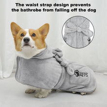 Load image into Gallery viewer, Ownpets Dog Bathrobe Towel, Super Absorbent Soft Dog Drying Robe with Cap & Pocket for Bathing & Beach Trips for Dogs and Cats - Size S