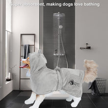 Load image into Gallery viewer, Ownpets Dog Bathrobe Towel, Super Absorbent Soft Dog Drying Robe with Cap & Pocket for Bathing & Beach Trips for Dogs and Cats - Size M