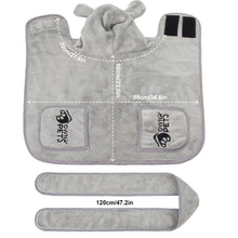 Load image into Gallery viewer, Ownpets Dog Bathrobe Towel, Super Absorbent Soft Dog Drying Robe with Cap & Pocket for Bathing & Beach Trips for Dogs and Cats - Size L