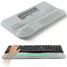 Load image into Gallery viewer, LIMOUS Grey Keyboard Wrist Rest with Keyboard Stand for Desk, Ergonomic Wave Wrist Pad for Computer Keyboard, 2-Angle Adjustable Keyboard Riser with Storage Box, Memory Foam Palm Rest for Office & Gaming, 17.3"