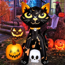Load image into Gallery viewer, CAMULAND 5FT Halloween Inflatables Outdoor Decorations - Blow Up Cat & Pumpkin Halloween Yard Decorations, Built-in LED Lights Décor for Holiday Party Yard Lawn