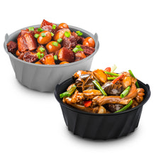 Load image into Gallery viewer, Slow Cooker Liners Compatible for Crock Pot 6 QT, 6 Quart Oval Slow Cookers, Reusable BPA Free Leak-proof Dishwasher Safe, 2PCS - Black&Grey