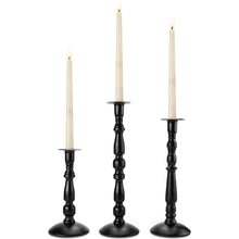 Load image into Gallery viewer, 3 Pcs Black Matte Taper Candle Holder Rust-Proof Candle Stick