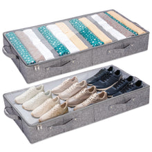 Load image into Gallery viewer, Viayck 2-Pack Under Bed Storage Containers 32L, 4.3 Inches Tall Low Profile Underbed Clothes Storage Organizer Bin with Sturdy Sidewalls/Bottom, Underbed Storage Bins 2 Storage Thin Bins