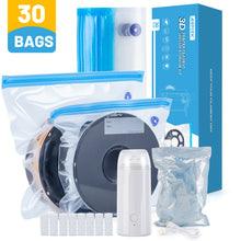 Load image into Gallery viewer, 30 Pack 3D Printer Filament Storage Bags Vacuum Sealed Kit