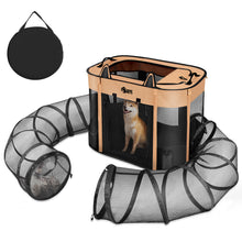 Load image into Gallery viewer, Ownpets Upgraded Cat and Dog Playpen with Connectable Tunnel, Ideal for Indoor and Outdoor Use, Easy to Fold and Carry, Perfect for Small Pets