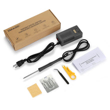 Load image into Gallery viewer, 50W Welding Soldering Iron with Thermostatic Digital-Controlled ESD soldering station,50 W Temperature Adjustable 180-450℃/356-842℉ with 1 Portable Stand, 1 Tweezers, 1 Wire Stripper & 1 Sponge