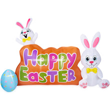 Load image into Gallery viewer, Camuland 7.74FT Easter Inflatable Bunny Outdoor Decorations with Built in LED Lights Blow up Bunny Easter Egg for Yard Lawn Garden Home Decor