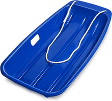 Load image into Gallery viewer, Winter durable Plastic snow Sled in boat shape Snow Sledge for child and adult Outdoor Pulling Snow board Snow Seats 89*43*10.8CM/35.*17*4.3 inch blue color