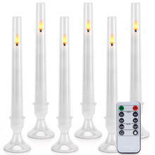 Load image into Gallery viewer, IMAGE 6Pcs Upgraded Flameless Taper Candles with Remote Control Timer Flickering LED Candles for Christmas, Home, Wedding Decor, White