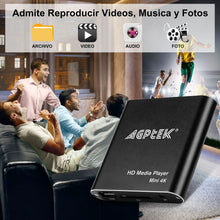 Load image into Gallery viewer, 4K Media Player with Remote Control, Digital MP4 Player, Aluminum Alloy Full HD Video Player 4K Streaming Media Player For Home US Plug