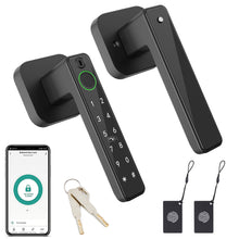 Load image into Gallery viewer, FITNATE Smart Fingerprint Door Lock – Keyless Entry Lever with APP, IC Card, Code, Key & Biometric Unlock for Bedroom, Home, Hotel, Office, Apartment