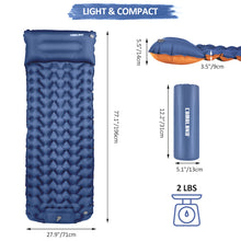 Load image into Gallery viewer, CAMULAND Sleeping Pad for Camping Backpacking Hiking 77.1" x 27.9" Self Inflating Mattress Ultralight Sleeping Mat Inflatable Air Bed