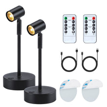 Load image into Gallery viewer, IMAGE 2 Pack Magnetic Cordless Spotlight High-Power Adjustable Table Accent Light for Wall Decoration Picture, Plants, Artwork, Cabinet, Warm White