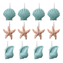 Load image into Gallery viewer, AGPtek 12PCS Home Seashell Anti Rust Decorative Resin Hooks for Bathroom Shower Curtain,Living room Curtain.Blue Shell