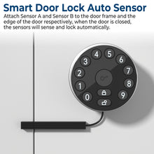 Load image into Gallery viewer, Keypad Door Knob Lock, Electronic Door Handle with Keypad and Key, Automatic Locking, User Managed, 100 Codes, For Office, Warehouse, Bedroom, Garage, Silver