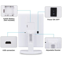 Load image into Gallery viewer, Vanity Makeup Mirror Trifold 22 LED Lighted Touch Screen 1x 2x 3x 10x Magnifying