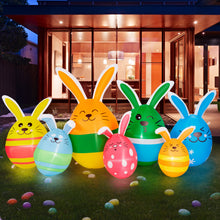 Load image into Gallery viewer, CAMULAND Easter Inflatables Outdoor Decorations 6.8FT Blow Up Easter Eggs Decor with Built-in LED Lights, Inflatable Outdoor Decorations for Lawn, Yard, Garden & Home