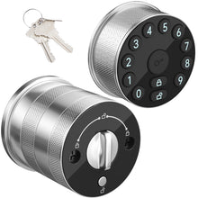 Load image into Gallery viewer, Keypad Door Knob Lock, Electronic Door Handle with Keypad and Key, Automatic Locking, User Managed, 100 Codes, For Office, Warehouse, Bedroom, Garage, Silver