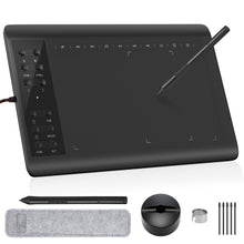 Load image into Gallery viewer, IMAGE Graphics Drawing Tablet 10 x 6 Inch Large Active Area with 8192 Levels Battery-Free Pen and 12 Hot Keys, Compatible with Windows/Mac/Android for Painting, Design & Online Teaching, Black