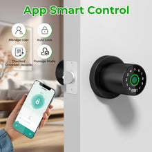 Load image into Gallery viewer, FITNATE 4-in-1 Smart Fingerprint Door Lock - Fingerprint Unlock, Password Unlock, App Control, Emergency Backup Key, Suitable for Office, Home, and Hotel