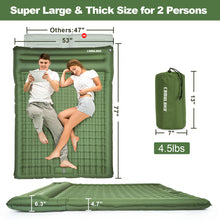 Load image into Gallery viewer, CAMULAND Double Camping Sleeping Pad, 4.7" Ultra-Thick Self Inflating 2 Person Inflatable Mat with Built-in Pillow Foot Pump, Waterproof for Backpacking, Hiking, Tent, RV Travel, Olive Green