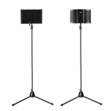 Load image into Gallery viewer, AGPtEK Absorbing Foam Reflector Folding Panel, Foldable Adjustable & Durable, Recording Studio Microphone Isolation Shield Used for Stand Mount or Table Top (Black)