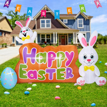 Load image into Gallery viewer, Camuland 7.74FT Easter Inflatable Bunny Outdoor Decorations with Built in LED Lights Blow up Bunny Easter Egg for Yard Lawn Garden Home Decor