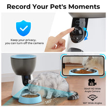 Load image into Gallery viewer, OWNPETS 4L Automatic Cat Feeder with Camera, 2.4G & 5G WiFi, 1304P HD Video with Night Vision, Voice Dialogue Function