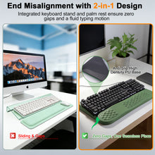 Load image into Gallery viewer, LIMOUS Green Keyboard Wrist Rest with Keyboard Stand for Desk, Ergonomic Wave Wrist Pad for Computer Keyboard, 2-Angle Adjustable Keyboard Riser with Storage Box, Memory Foam Palm Rest for Office & Gaming, 17.3"