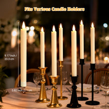 Load image into Gallery viewer, IMAGE 6PCS Rechargeable Flameless Taper Candles with Charging Station, LED Flickering Candlesticks with Remote & Timer, 9.6 Inch Perfect for Home/Wedding/Christmas Decor