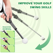 Load image into Gallery viewer, WELSPO Retractable Golf Swing Trainer Aid with Arm Band, Rhythm Click Sound, Warm-Up and Grip Trainer, for Indoor and Outdoor Practice, Left-Handed Golf Club for Improve Chipping and Hitting Strength