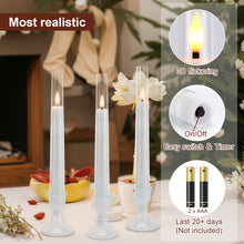 Load image into Gallery viewer, IMAGE 6Pcs Upgraded Flameless Taper Candles with Remote Control Timer Flickering LED Candles for Christmas, Home, Wedding Decor, White