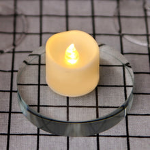 Load image into Gallery viewer, IMAGE 12Pcs Warm White Battery Tea Lights with Timer Flickering Candles with Decorative Fake Rose Petals