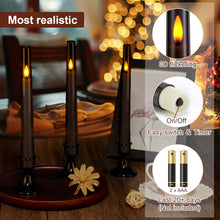 Load image into Gallery viewer, IMAGE 6Pcs Upgraded Flameless Taper Candles with Remote Control Timer Flickering LED Candles for Christmas, Home, Party Decor, Grey