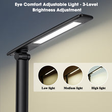 Load image into Gallery viewer, IMAGE LED Desk Lamp with Wireless Charging, Adjustable Brightness & Foldable Design, Touch Control, USB Charging Port, Dual Alarm Clock and Time Display – Multi-Function Table Lamp for Home, Office, Dorm, or Bedside