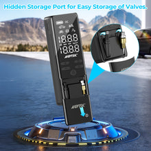 Load image into Gallery viewer, AGPtEK Tire Inflator Portable Air Compressor, 150PSI & 5000mAh Cordless Car Tire Inflator, 5 Modes Rechargeable Bike Pump with LED, Auto-Off Portable Air Pump for Cars, Bikes & Motorcycle Tires, Balls