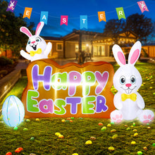 Load image into Gallery viewer, Camuland 7.74FT Easter Inflatable Bunny Outdoor Decorations with Built in LED Lights Blow up Bunny Easter Egg for Yard Lawn Garden Home Decor
