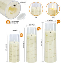Load image into Gallery viewer, IMAGE 5 Set Flickering Flameless Candles Battery Operated, Acrylic Shell Pillar 3D Wick LED Candles with 11-Key Remote Control Timer for Wedding Christmas Home Decor