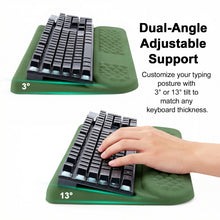 Load image into Gallery viewer, LIMOUS Green Keyboard Wrist Rest with Keyboard Stand for Desk, Ergonomic Wave Wrist Pad for Computer Keyboard, 2-Angle Adjustable Keyboard Riser with Storage Box, Memory Foam Palm Rest for Office & Gaming, 17.3"
