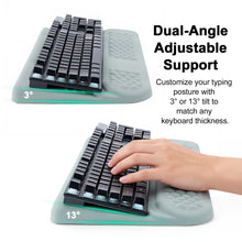 Load image into Gallery viewer, LIMOUS Grey Keyboard Wrist Rest with Keyboard Stand for Desk, Ergonomic Wave Wrist Pad for Computer Keyboard, 2-Angle Adjustable Keyboard Riser with Storage Box, Memory Foam Palm Rest for Office & Gaming, 17.3"