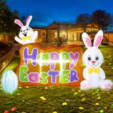 Load image into Gallery viewer, Camuland 7.74FT Easter Inflatable Bunny Outdoor Decorations with Built in LED Lights Blow up Bunny Easter Egg for Yard Lawn Garden Home Decor