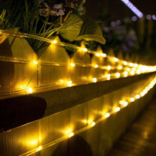 Load image into Gallery viewer, Solar Panel Powered 75.5FT Warm White Rope String Fairy Lights Wedding Outdoor
