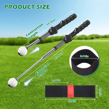 Load image into Gallery viewer, WELSPO Retractable Golf Swing Trainer Aid with Arm Band, Rhythm Click Sound, Warm-Up and Grip Trainer, for Indoor and Outdoor Practice, Left-Handed Golf Club for Improve Chipping and Hitting Strength