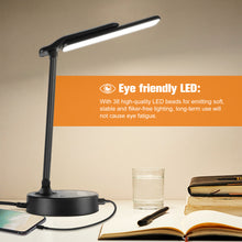 Load image into Gallery viewer, LED Desk Lamp Light w/4 USB Charging Port and 2 AC Power Outlet, 8.2FT Extension Cord Power Strip Station, 3 Level Brightness