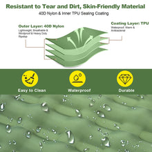 Load image into Gallery viewer, CAMULAND Double Camping Sleeping Pad, 4.7" Ultra-Thick Self Inflating 2 Person Inflatable Mat with Built-in Pillow Foot Pump, Waterproof for Backpacking, Hiking, Tent, RV Travel, Olive Green